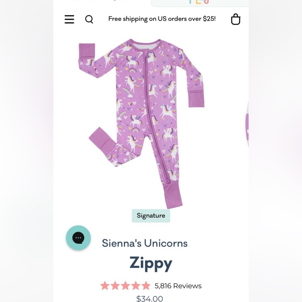 Little Sleepies Sienna’s Unicorn Zippy